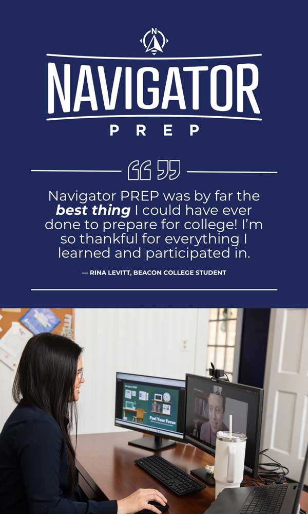 NavigatorPREP logo and testimonial